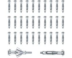 Hollewandanker Set - Metaal Ankers - Objecten Bevestigen - Gegalvaniseerd Koolstofstaal - M6 x 52 mm - Zilver
