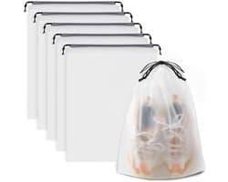 Travelhawk Schoenzakken - 5 Stuks - 30x40cm - Schoenopbergzakken voor op reis - Transparant — afbeelding 1