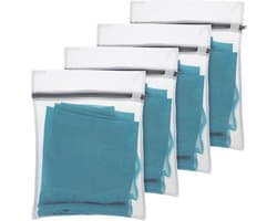 Set van 4 Kleine Mesh Waszakken voor Delicate Was - Duurzame Waszakken voor Ondergoed, Sokken en Babykleding - Ideaal voor de Wasmachine en Reizen, 30x20cm