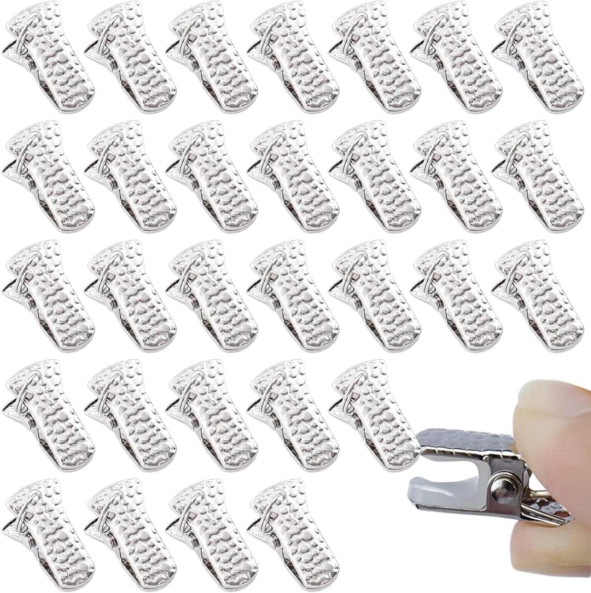 Metalen Krokodillenklemmen - Mini Clips - Organisatie en Knutselen - Robuuste Metalen Constructie - 30 Stuks - Zilver — afbeelding 1