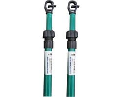 Waslijn Steunen - Kledingstokken - Buiten Droge Kleding - Uitschuifbaar Twist Lock - Tot 2.2 Meter - Groen Zwart