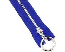 Metalen vervangende naaiende nylon ritsen, 5 stuks metalen ritsen sterke ritsen kleurrijke ritsen(Blue,Open End 70Cm)