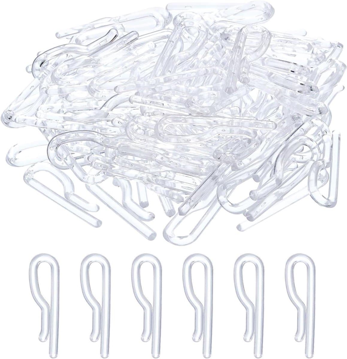 Krokodillenklemmen Plastic - Wasknijpers U-vorm - Kleding Ophangen - Duurzaam Materiaal - 100 Stuks - Helder — afbeelding 1