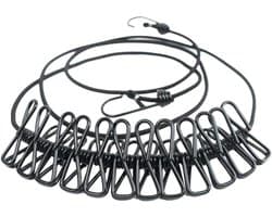 MAGICLULU Draagbare Reiswaslijn Kampeerwaslijn Met Clips 1 9 M Elastische Drooglijn Voor Thuis Kamperen En Buitenactiviteiten