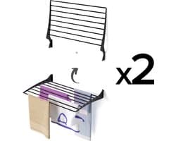2x Foxydry Fold 82 cm black wasdroogrek wandmontage clicksysteem - 82 x 50 x 10 cm — afbeelding 1