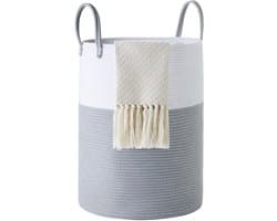 Unyqoos® Stijlvolle en Functionele Gevlochten Wasmand van Hoogwaardig Katoen met Grote Capaciteit
