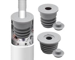 Wasmachine afvoeradapter 2 stuks - siliconen - universele maat - geschikt voor verschillende afvoeren - Luxento
