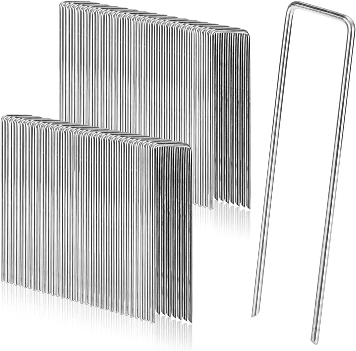 Grondankers 50 Stuks - Roestvrij Staal - Gegalvaniseerd - Camping Haringen - Bevestigingshaken - 200 mm Lang - 40 mm Breed - Tuinnagels — afbeelding 1