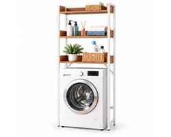 Wasmachine kast - 166x63x25 cm - natuur-wit
