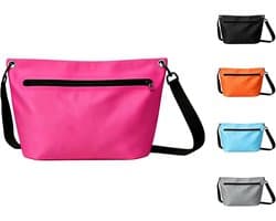 Outdoor rugzak, 6 l, lichte droogzak, met verstelbare schouderriem, geschikt voor kamperen, wandelen, strand, kajakken, zwemmen, roze fuchsia, Waterdichte tas