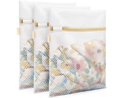 Herbruikbare en duurzame waszakken van mesh voor delicate kleding, lingerie en babykleding - set van 3 stuks