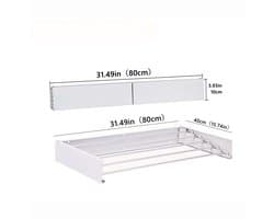 Wall Mounted Clothes Airer, Retractable Foldaway Laundry Clothes Drying Rack, 20kg Capacity.