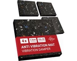SnelShoppen - Non-slip mat set van 4 - 10cm x 10cm rubber mat - 1.5cm dikke anti-vibratie mat voor wasmachine, droger, koelkast, en meer - Geluidsisol