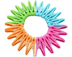 Kleurrijke Wasknijpers - Plastic Klemmen - Kleding Drogen - Goede Grip - 96 Stuks - Willekeurig