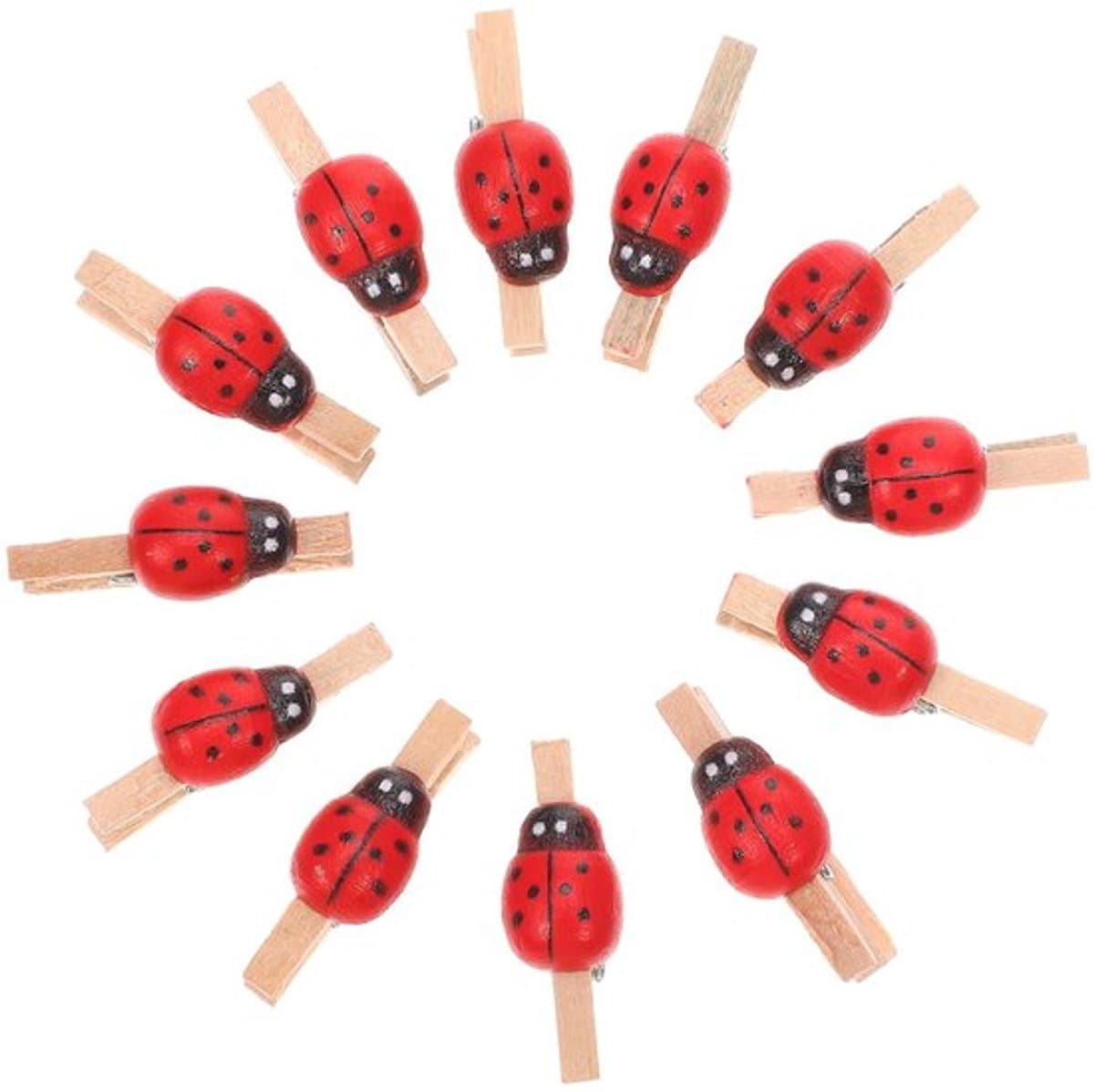 Houten Deuvels 100 Stuks - Mini-Wasknijpers - Fotoklemmen - Decoratieve Klemmen - Handgemaakt - Natuurlijk Hout — afbeelding 1