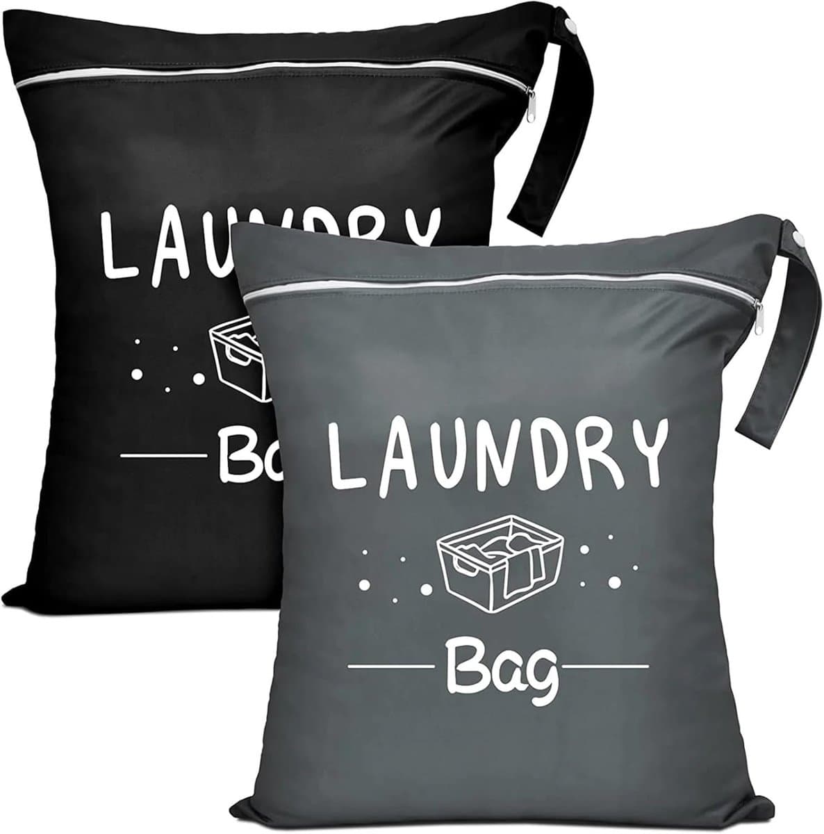 Waszakken voor reizen, 38 x 48 cm, opvouwbare waszak met ritssluiting, ademende polyester tas voor fitness, luiers, reizen, kamperen en dagelijks gebruik — afbeelding 1