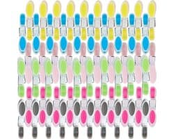 Multicolored Wasknijpers - 60 Stuks Met Golfontwerp, Antislip Silicoon, BPA-vrij, Sterke Klemmen Voor Binnen En Buiten, Geen Sporen Achterlatend