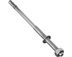 Zwaar Gebruik Ankers - Betonankers Doorsteekankers - Stevig Bevestigen - Gegalvaniseerd Roestvrij - M10 x 210mm - Zilverkleurig