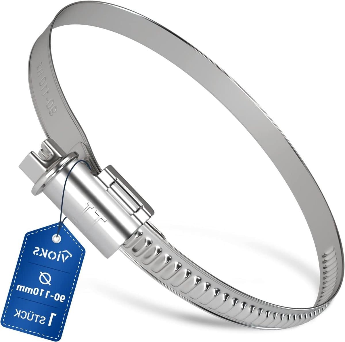 Afvoerslang Klem - Slangklem Roestvrijstaal - Bevestigen Afvoerbuizen - Chemisch Bestendig - 100 mm - Zilver — afbeelding 1