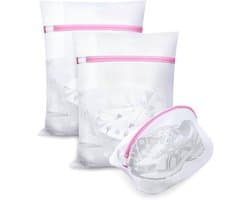 Grote waszak - Wasnet - Waszak - wasnetten - Grote waszak - Waszak met rits - Voorkomt dat kleding vervormt en kreukt - 3 stuks - Geschikt voor truien, overhemden, ondergoed, sokken, schoenen - 40*50cm