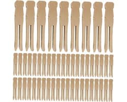 Houten Kledinghangers - Was Knijpers - Kleding Drogen - Natuurlijke Afwerking - 100 stuks - Houtkleur