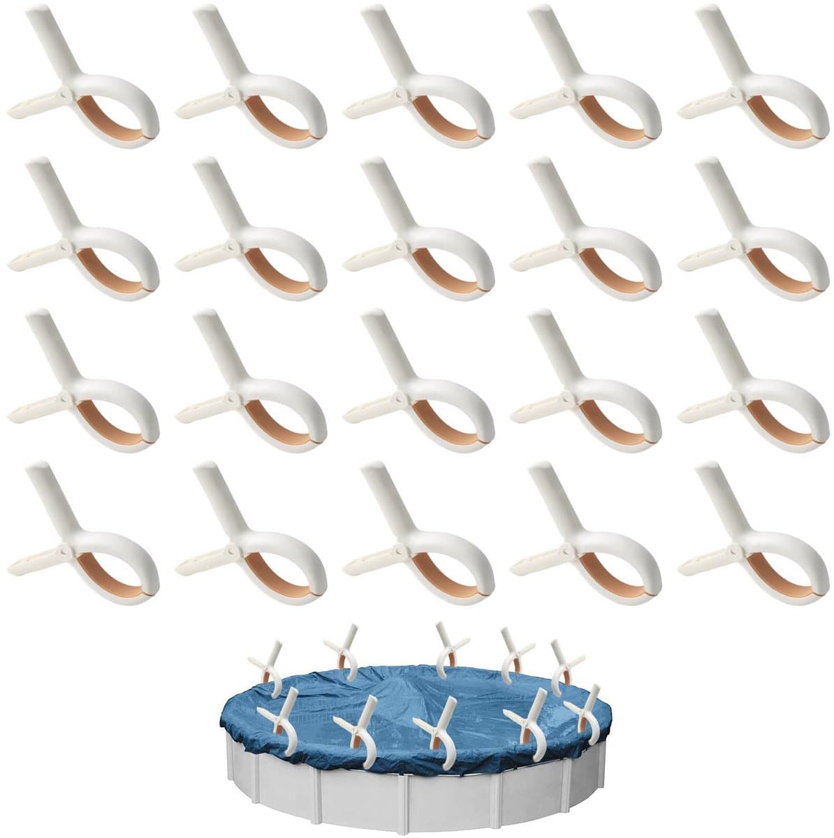SnelShoppen - 20 stuks roestvrijstalen broeikasklemmen, tuinklemmen, plantenclips, wasknijpers voor broeikasfolie, clips voor buisklemmen, kasnet, ora — afbeelding 1