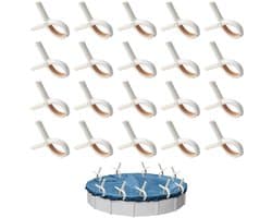 SnelShoppen - 20 stuks roestvrijstalen broeikasklemmen, tuinklemmen, plantenclips, wasknijpers voor broeikasfolie, clips voor buisklemmen, kasnet, ora