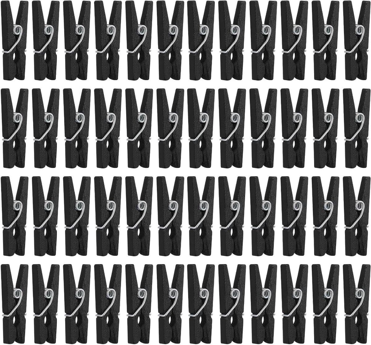 Houten Wasknijpers - Fotopinnen Clips - Decoreren Foto's - Mini Formaat - 25 cm - Zwart — afbeelding 1