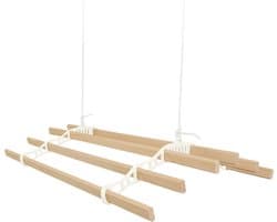 Kledingrek Plafond Katrol - Ivoor– 1.4m 6-lat plafond wasrek — afbeelding 1