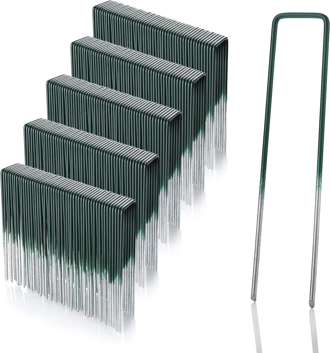 Kunstgrasgrondankers thermisch verzinkt groen 150mm lang - 25mm breed - 29mm dik staal - Platte kop — afbeelding 1