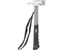 Allecto Plus - Campinghamer van koolstofstaal 30 x 11 cm voor outdoor camping, met sleutelkoord