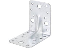 Hoekankers Extra Sterk met Rib | Verzinkte Staal | 90 x 90 x 65 mm | Set van 12